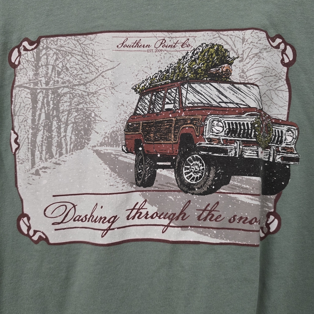 Southern Point Co. Green Holiday Graphic Long Sleeve Tee